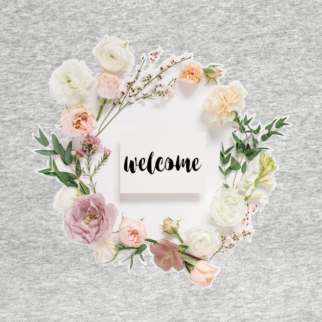 Floral Wreath with Welcome Canvas by StylishTayla